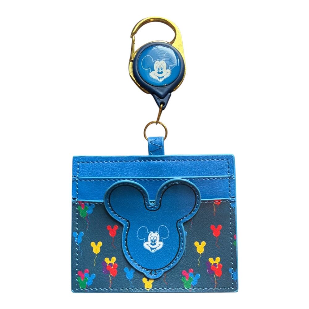 Disney Parks Loungefly Mickey Mouse Balloons Retractable ID Cardholder